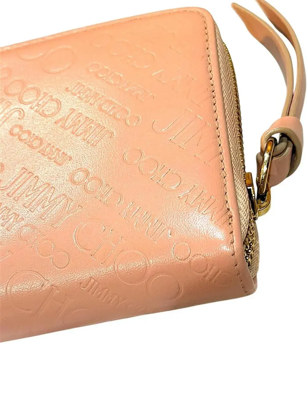 Jimmy Choo Pink Embossed Leather Zip-Around Wallet Full Inclusion - Picture 4 of 14